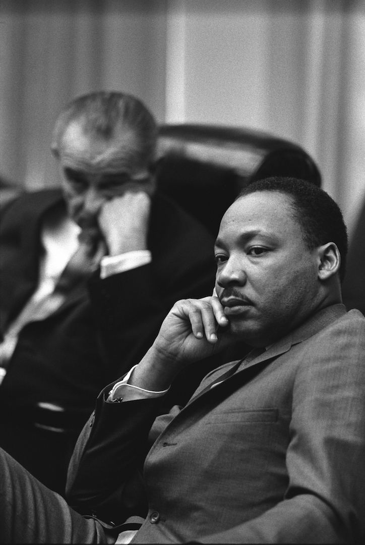 U.S. President Lyndon B. Johnson and the Rev. Martin Luther King Jr. are pictured in this 1966 photo