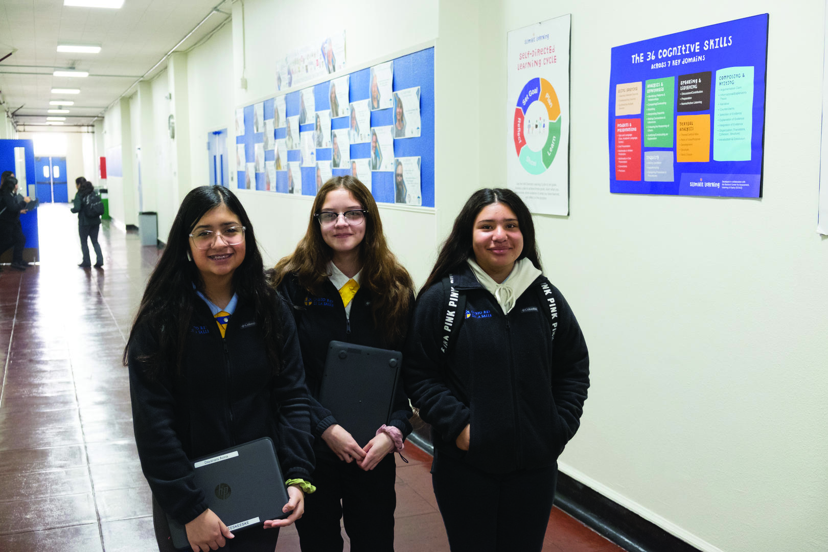 Dayanara, Natalie and Luisa are currently students at Cristo Rey De La Salle (photo: Sage Baggott). 