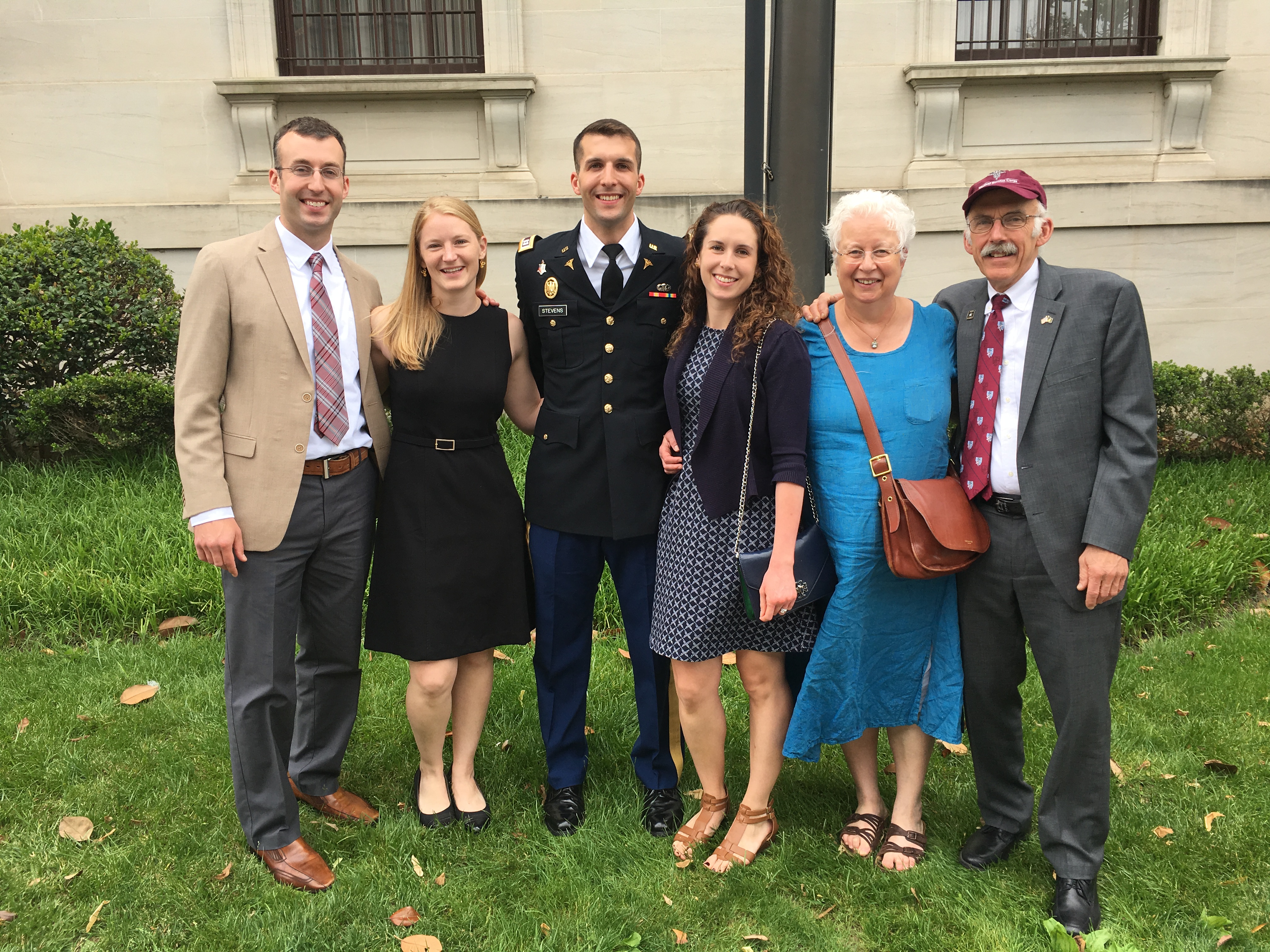 Nancy Berube at younger son Sam’s 27, med school graduation and commissioning as a captain.