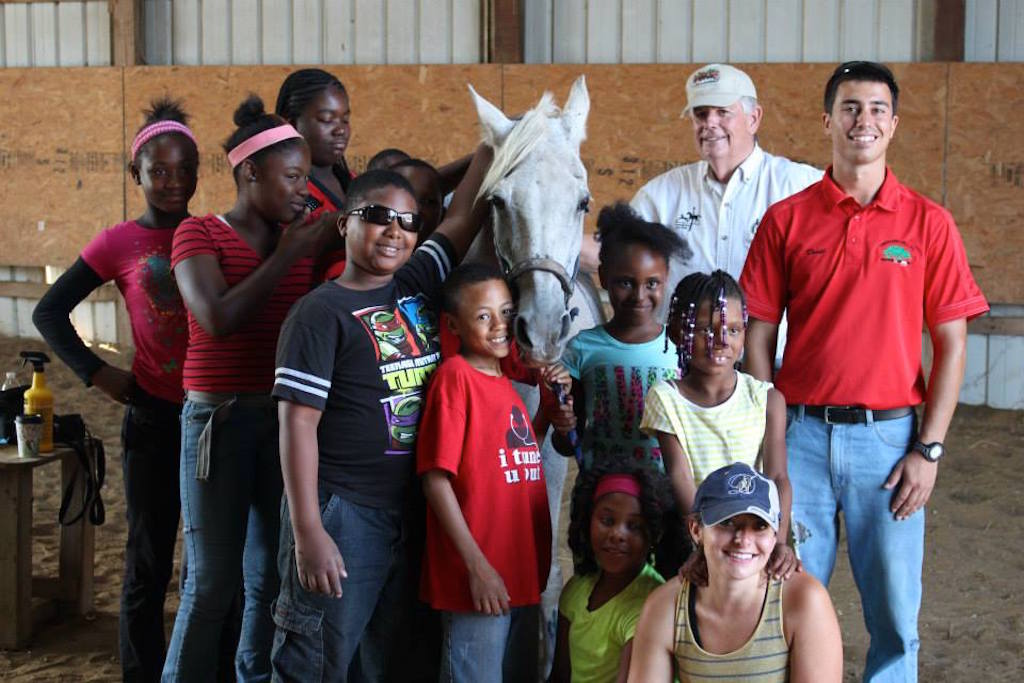 David Silver (far right), with Detroit Horse Power campers (Courtesy of Detroit Horse Power)