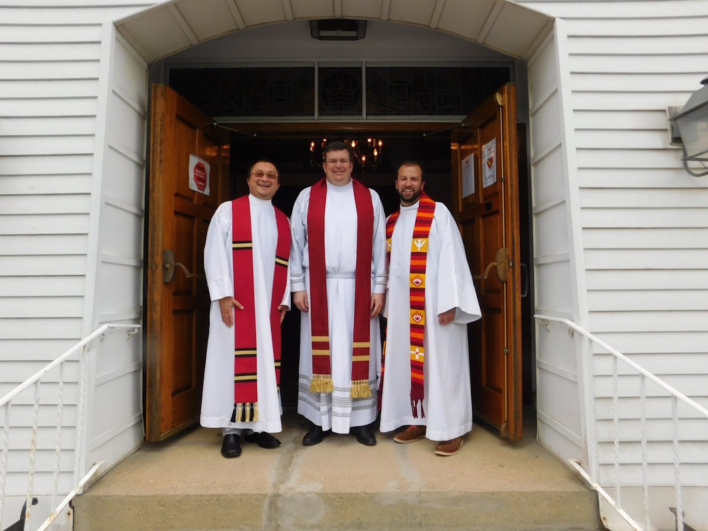 From left: the Rev. Kazmierz Bem, the Rev. Marc Bishop, and the Rev. Joseph Graumann (photo: First Church/Barbara Parente).