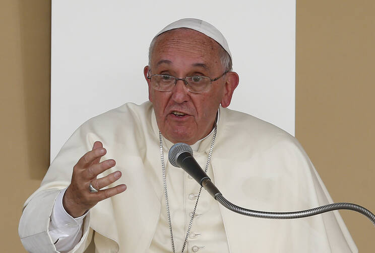 Pope Francis: A nattering nabob of negativism? (CNS photo/Paul Haring)