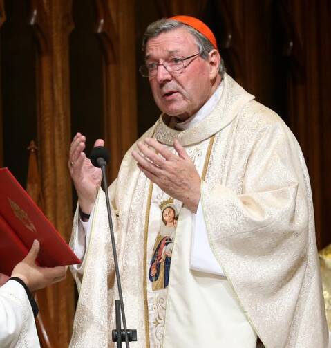 Australian Cardinal George Pell, prefect of the Secretariat for the Economy, is pictured in a 2014 photo in Sydney. Australian police questioned Cardinal Pell in Rome regarding accusations of alleged sexual abuse. (CNS photo/Jane Dempster, EPA)