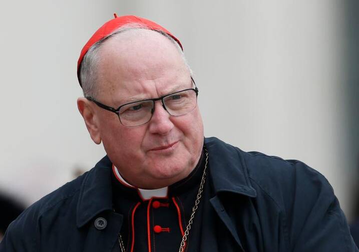 Cardinal Timothy M. Dolan of New York attends Pope Francis' general audience in St. Peter's Square at the Vatican on Feb. 22. (CNS photo/Paul Haring)