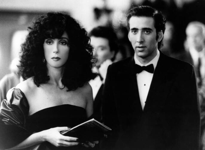 Cher and Nicholas Cage in ‘Moonstruck’ (CNS photo from MGM)
