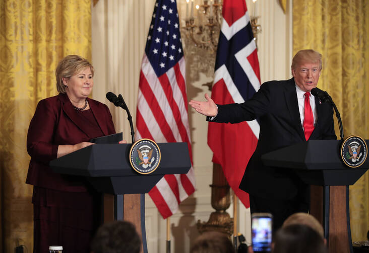 In this Wednesday, Jan. 10, 2018 file photo, US President Donald Trump speaks during a joint news conference with Norwegian Prime Minister Erna Solberg. Africans woke up on Friday Jan. 12, 2018 to find President Donald Trump taking an interest in their continent. Using vulgar language, Trump on Thursday questioned why the U.S. would accept more immigrants from Africa rather than places like Norway in rejecting a bipartisan immigration deal. (AP Photo/Manuel Balce Ceneta, File)