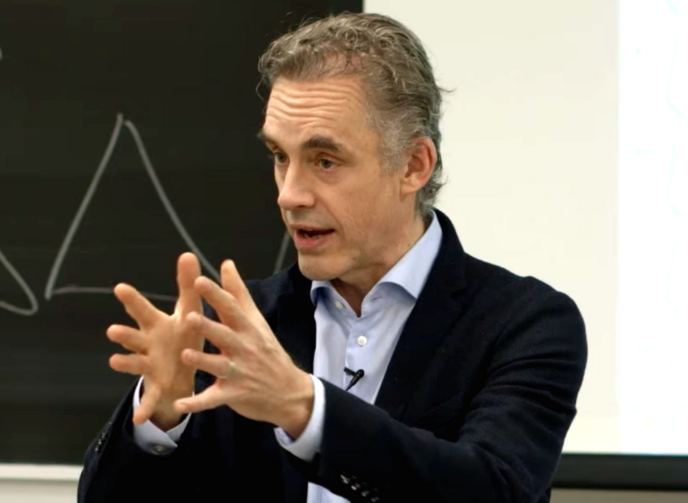 Jordan Peterson delivering a lecture at the University of Toronto in 2017. Photo by Adam Jacobs (Wikimedia).