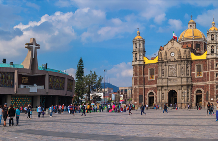 The Basilica of Our Lady of Guadalupe (1976 building at left and 1709 building in center), Mexico City (iStock/Byelikova_Oksana)