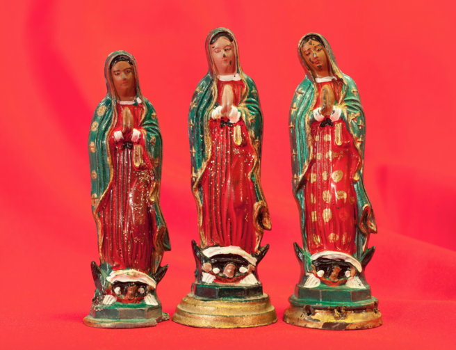 Personal property such as these figurines of Our Lady of Guadalupe are considered "non-essential" and confiscated from detained migrants. (Courtesy of Tom Kiefer)