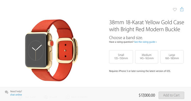 A sign of the times? Apples $17k watch.