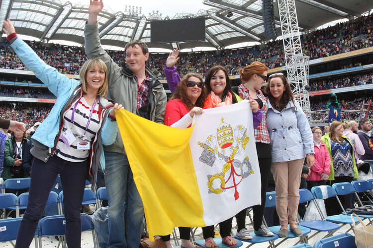 Young people during the closing Mass of the 50th International Eucharistic Congress in Dublin, June 18, 2012.
