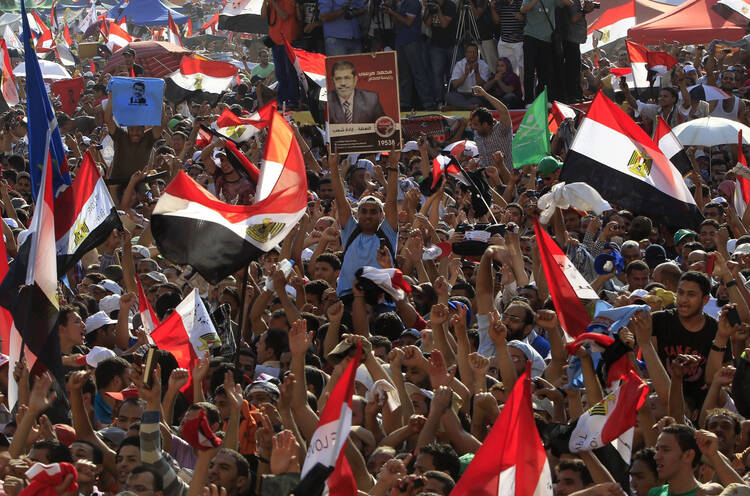 The Short Spring. Supporters of Muslim Brotherhood's presidential candidate Mohammed Morsi celebrate his victory in Tahrir Square in Cairo June 2012. (CNS photo/Ahmed Jadallah, Reuters) (June 25, 2012) 