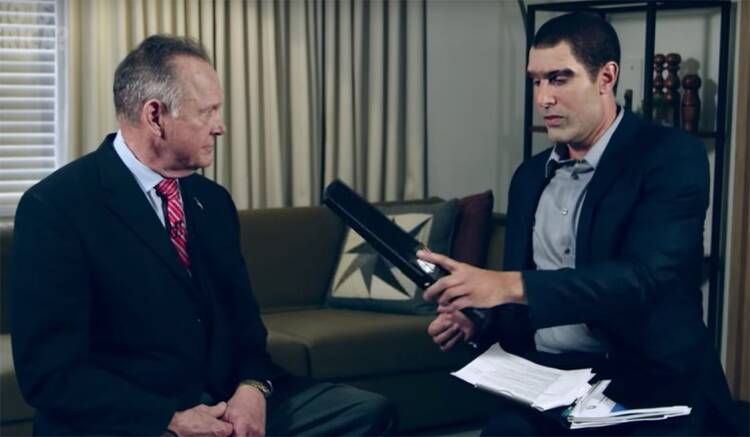 Roy Moore with Sacha Baron Cohen (photo: Showtime)