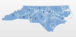 Are North Carolina's grotesquely shaped congressional districts to blame? (image from census.gov/mycd)