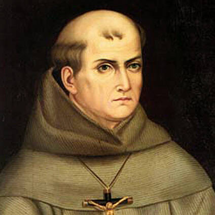 Blessed Junipero Serra, a Spanish Franciscan who ministered in U.S. and Mexico. During his flight from Sri Lanka to Manila, Philippines, Jan. 15, Pope Francis said he would canonize Blessed Junipero in September. (CNS photo)