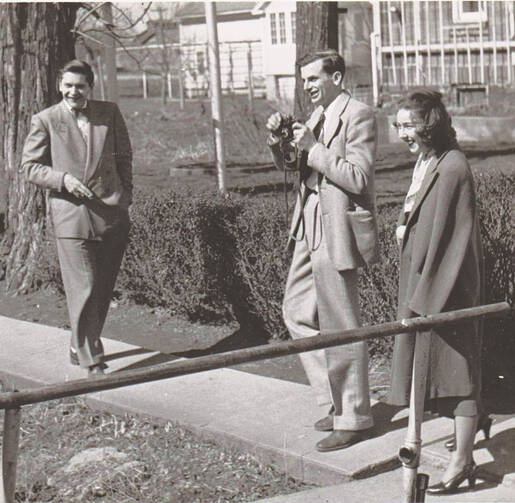 WORKSHOP DAYS. Robie Macauley, Arthur Koestler and Flannery O’Connor at Amana Colonies in Iowa, Oct 9, 1947.