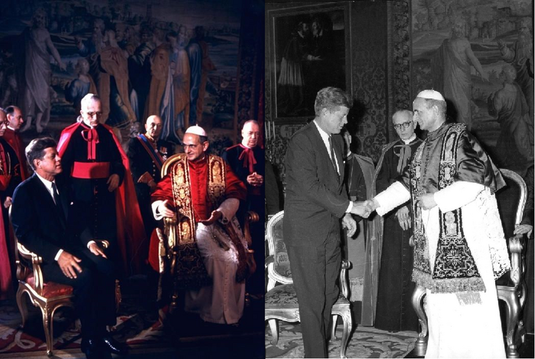 A Solemn Handshake Between Pope and President, Paul VI and John F. Kennedy, July 2, 1963