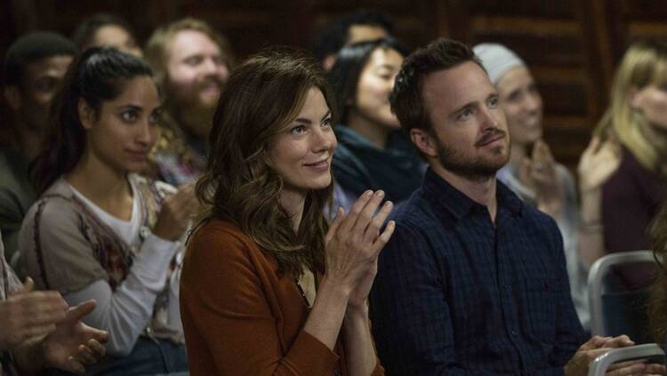 A VIEW FROM THE INSIDE. Michelle Monaghan and Aaron Paul in "The Path." 