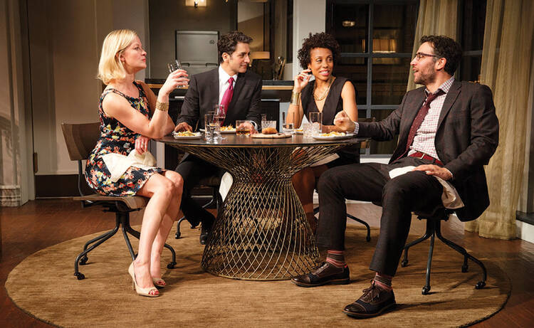 TABLE TALK. The cast of “Disgraced.”