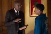 WISDOM FIGURE. Forest Whitaker and Jacob Latimore in "Black Nativity" (CNS photo/Fox).