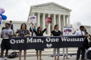 Supporters of traditional marriage rally in front of Supreme Court in Washington