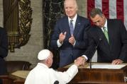 Honorees greet Pope Francis before his address to Congress in September.