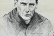 Jesuit Father John Sullivan is seen in this drawing by Irish portrait artist Sean O'Sullivan. (CNS photo/courtesy Irish Jesuit Communications) 
