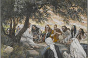 James Tissot's painting of Jesus speaking with the apostles