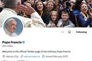 A screenshot of the Pope's Twitter account