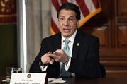 New York Gov. Andrew Cuomo, seen here at a news conference on Jan. 29, has been criticized by Catholic and pro-life leaders for signing a state law guaranteeing wide access to abortion. (AP Photo/Hans Pennink, File)