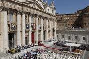 Pope Francis celebrates canonization Mass for four new saints in St. Peter's Square at Vatican, May 17.
