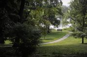 Mary's Lake is seen through trees on Sisters of Loretto property near proposed natural gas liquid pipeline in Kentucky