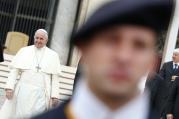 Pope Francis leaves at end of the general audience at the Vatican, October 29.