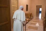 Pope Benedict XVI retires to the apartment at his summer residence in Castel Gandolfo, Italy, Feb. 28, after appearing for the last time at the balcony of the residence. 
