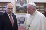 Russian President Vladimir Putin meets with Pope Francis at the Vatican in June 2015. (CNS photo/Maria Grazia Picciarella, pool)