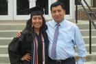 Belsy García Manrique, a student at Loyola University Chicago’s Stritch School of Medicine, with her father, Felix. 