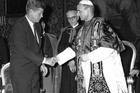 President John F. Kennedy with Pope Paul VI at the Vatican on July 2, 1963. 