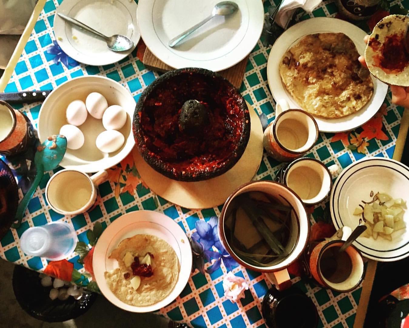 Breakfast spread at my abuela’s house, Mexico