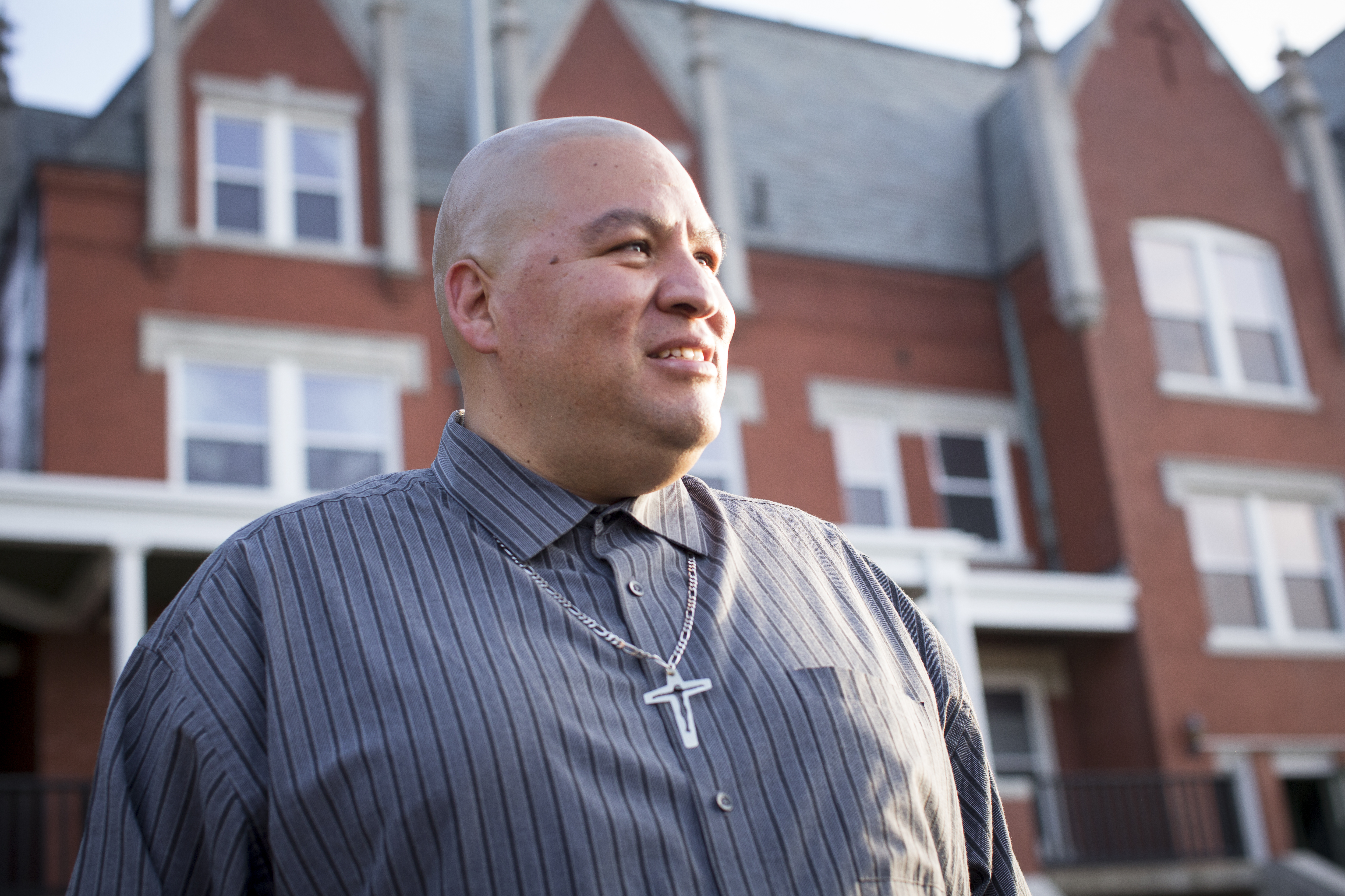 Jaime Torres stands outside Immaculate Conception in Fort Smith, Arkansas. (Photo courtesy of Catholic Extension Society)