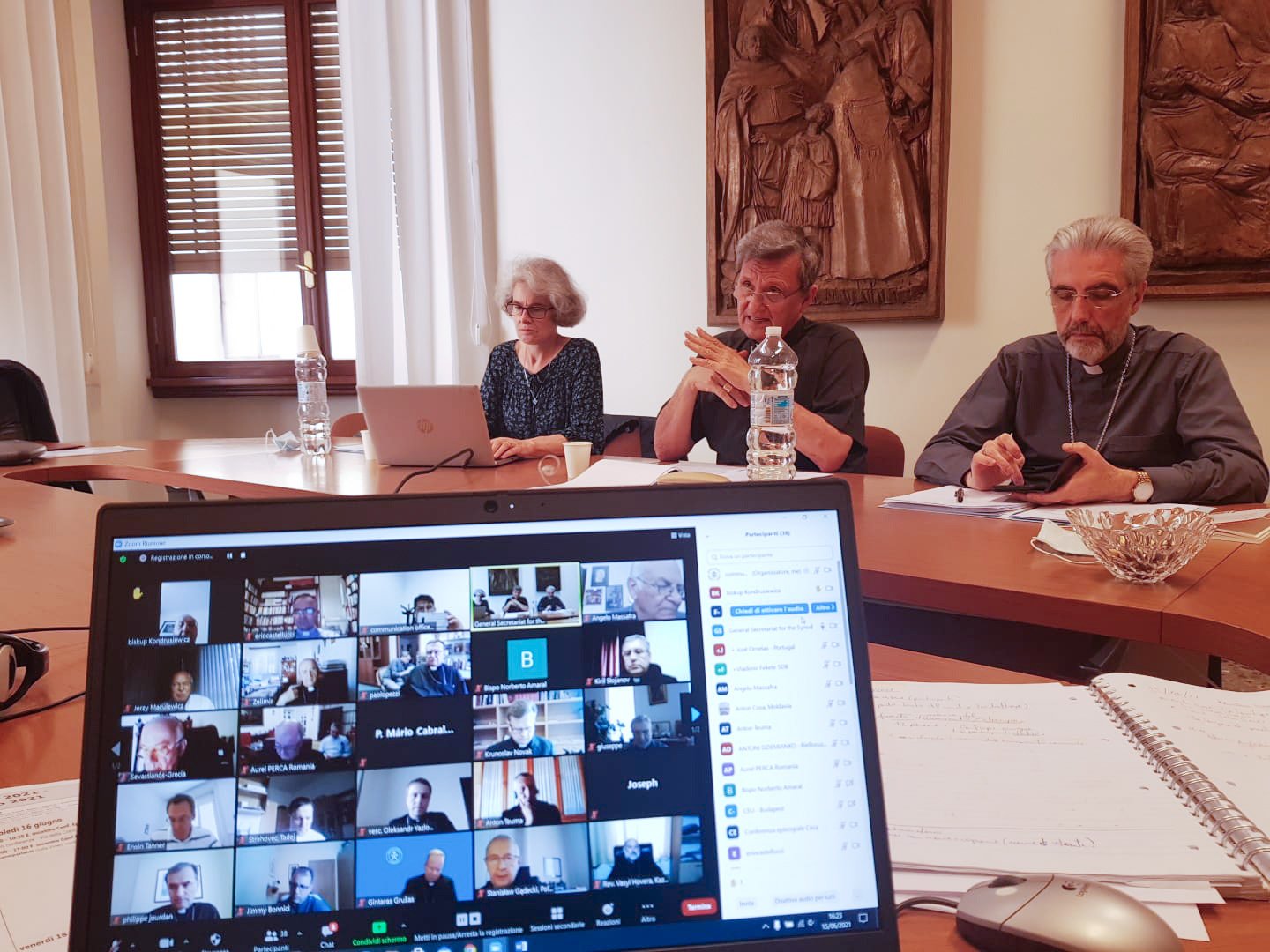 Sr. Nathalie Becquart attends a meeting at the Vatican