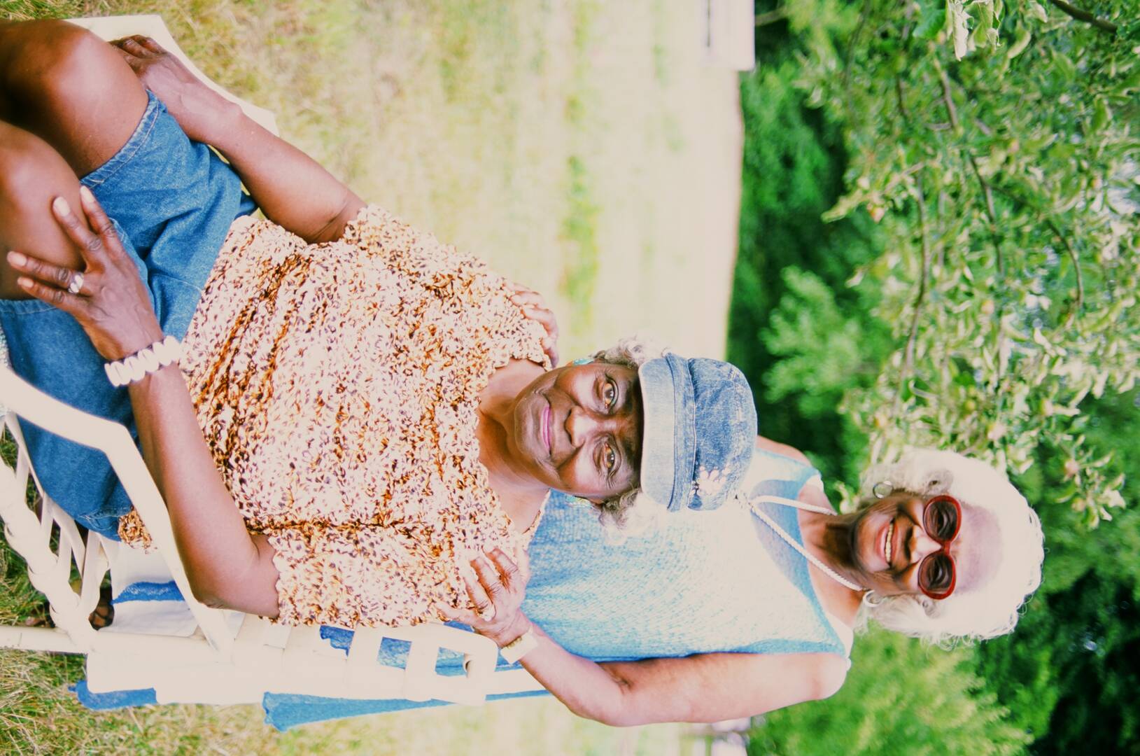 Dionne Carmichael, front, with Vel Scott, owner of Vel's Purple Oasis