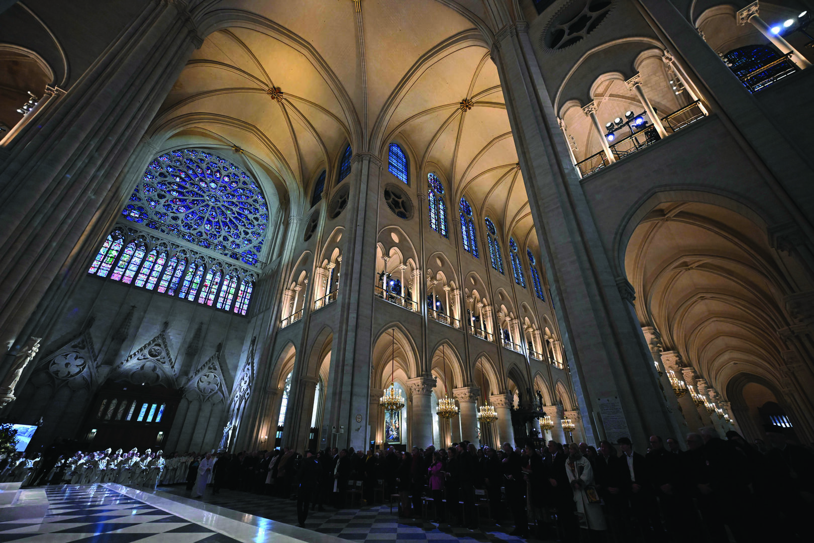 The first Mass for the public at the restored Notre-Dame de Paris is celebrated on Dec. 8, 2024 (Sipa via AP Images).