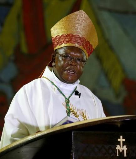 Congolese Archbishop Fridolin Ambongo Besungu of Kinshasa celebrates Christmas Eve Mass at the cathedral in Kinshasa. (CNS photo/Baz Ratner, Reuters)