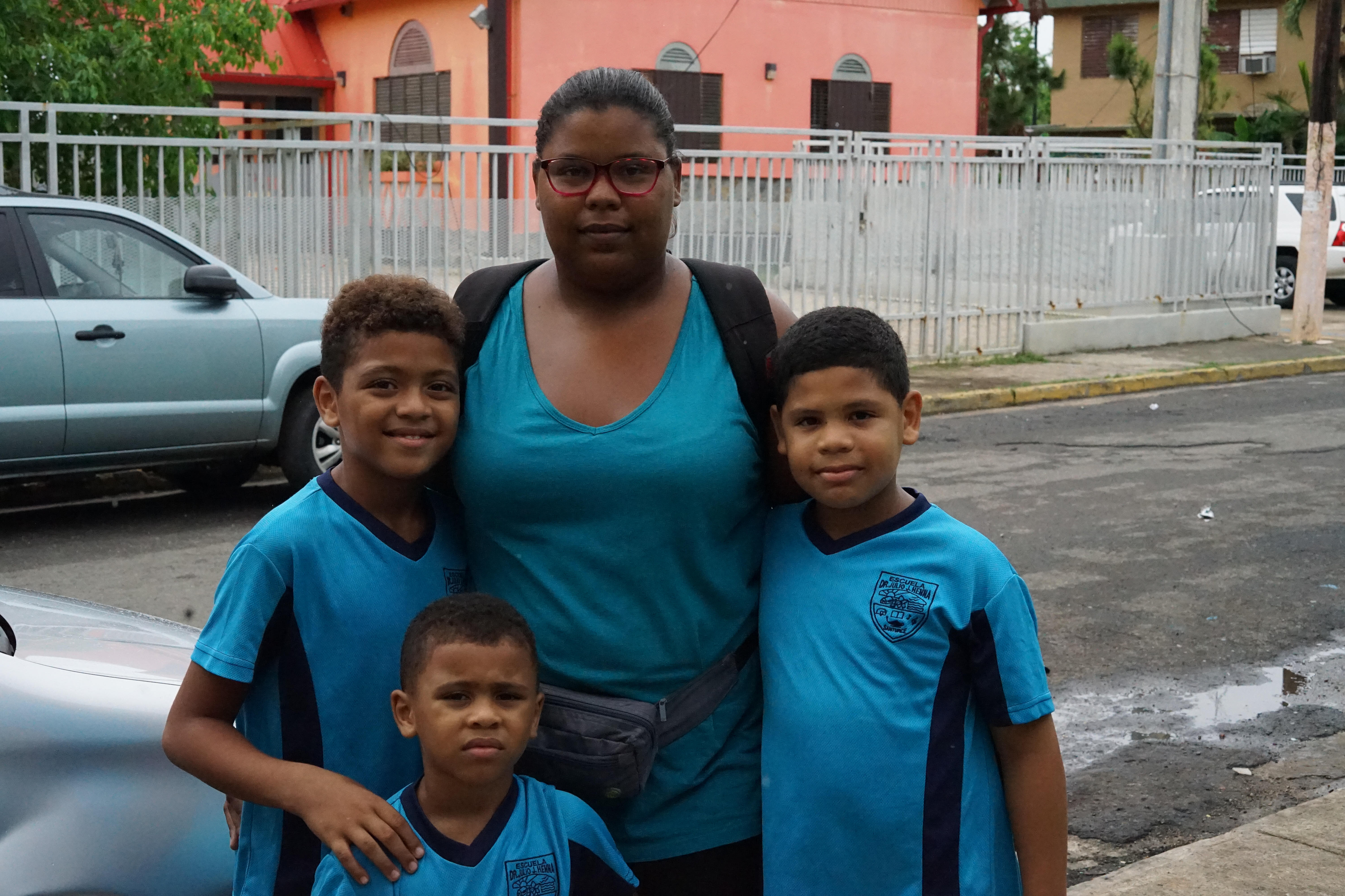 Françoise Cepeda and her three boys