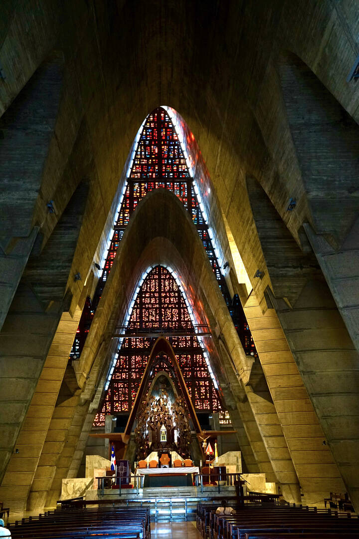 The image of Our Lady of Altagracia sits behind the altar at the cathedral basilica. (J.D. Long-García)