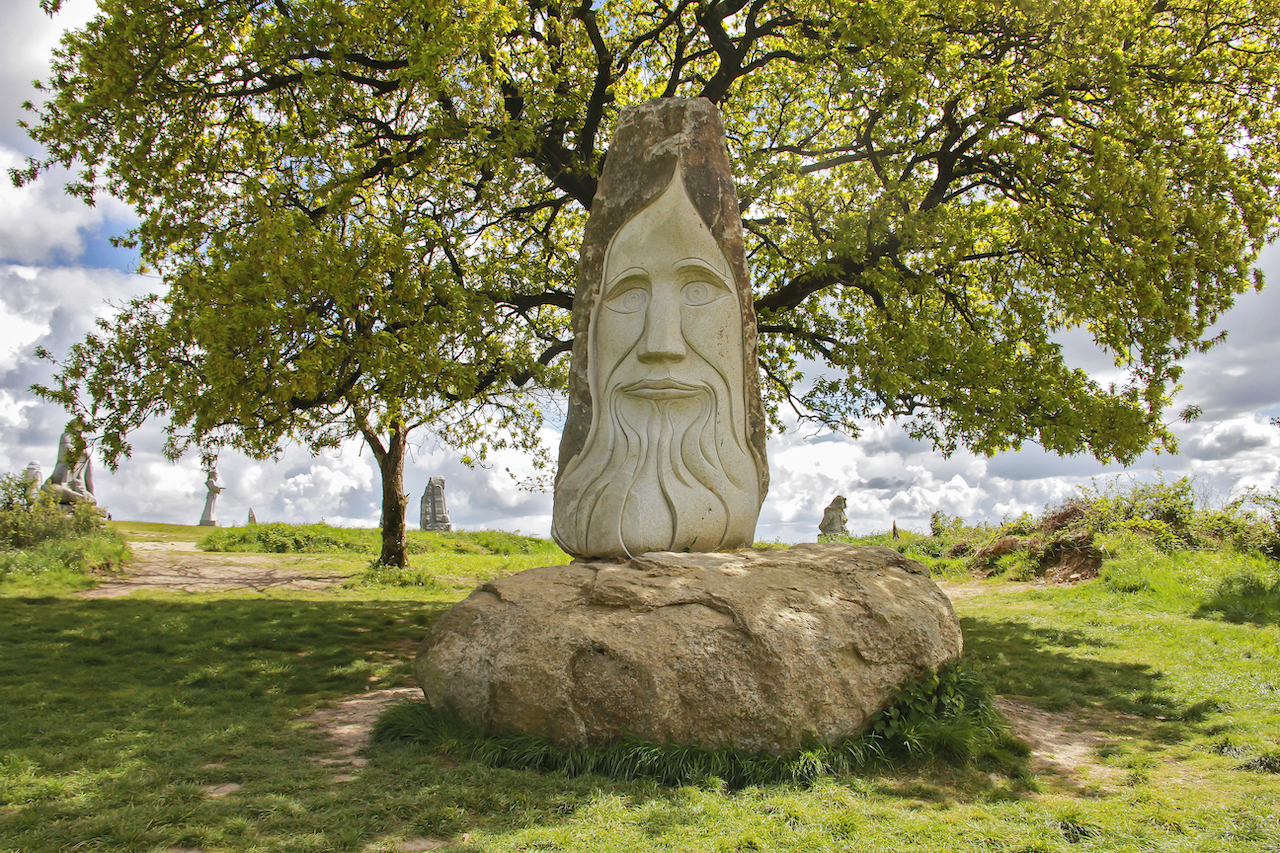 The Valley of Saints freely mixes history and legend. Pictured: St. Gonery, sculpture by David Puech, 2015.