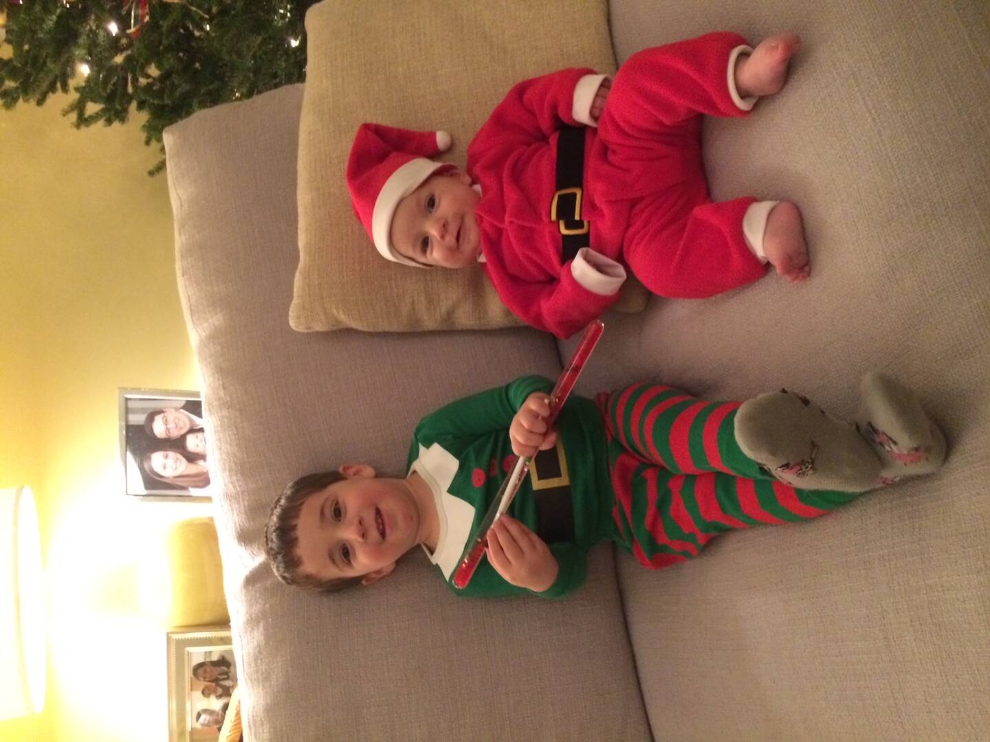 Heather Trotta's two children at Christmas 2014