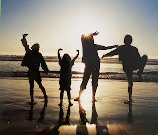 Author's family on the beach