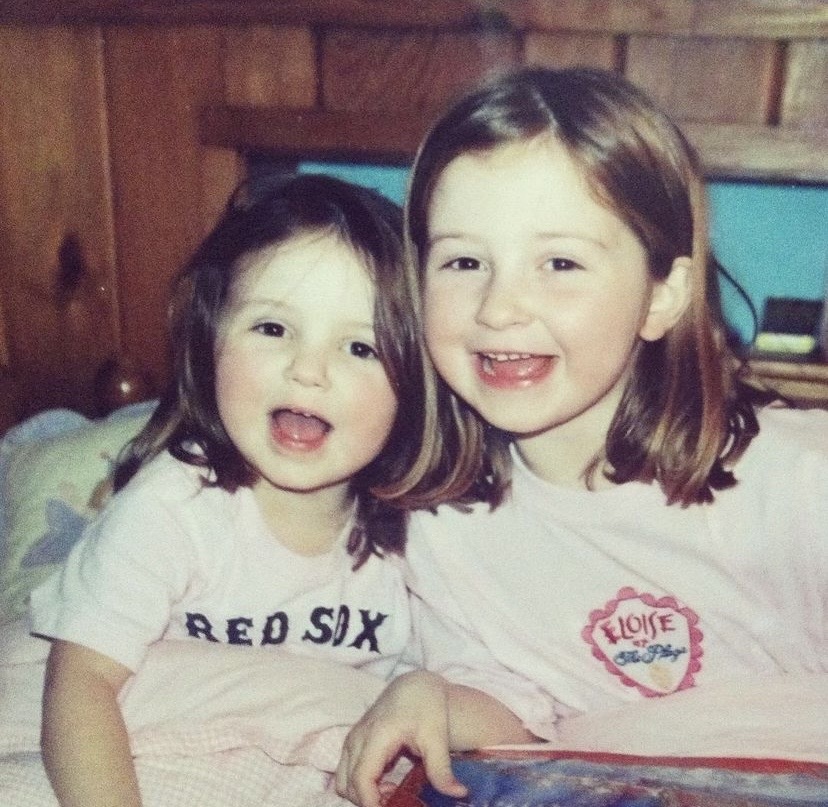 The author and her sister on Christmas 2004