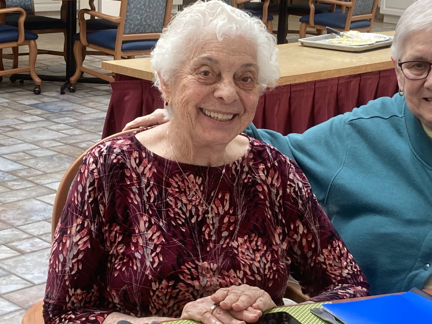 Camille D’Arienzo, R.S.M., at the Sisters of Mercy residence in Queens, June 2025 (Photo by Helene Stapinski)